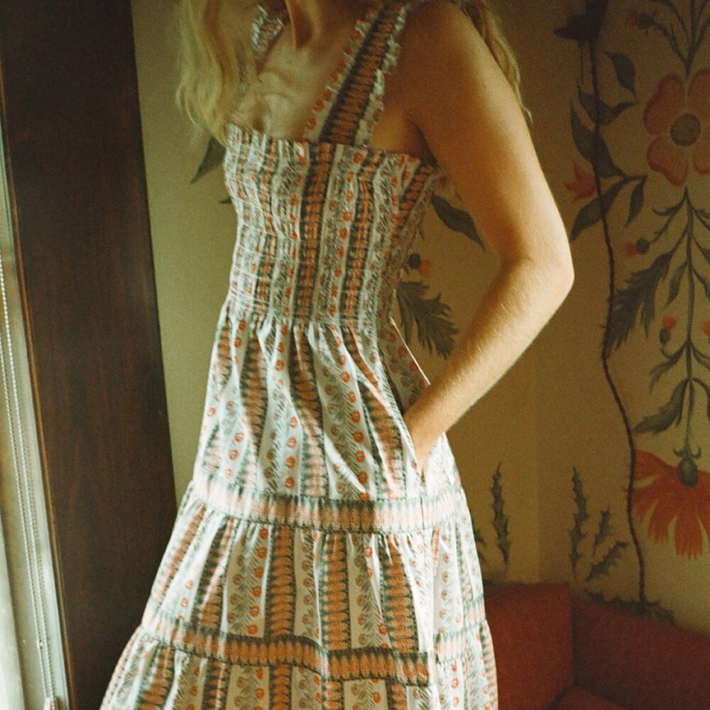 Hill House Home The Kimmy Nap Dress - Cosmos Floral Stripe Size XSCosmos Floral - Picture 3 of 3